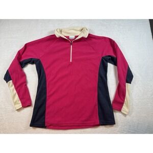 Women's Columbia Fleece Pullover Sweatshirt Size Large Pink Hike Outdoors Camp